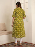 Cotton Printed A-Line Mandarin Collar Kurta