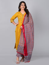 Straight Kurta With Printed Pant & Printed Dupatta
