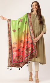 Adorning Multi color Cotton Printed Traditional Tassel Women Dupatta