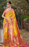 Ravishing Yellow Color Paithani Silk Saree