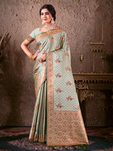 Soulful Pista Green Color Pure Silk Saree