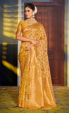 Attractive Mustard Color Banarasi Silk Saree