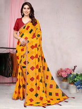 Fashion Petals Yellow Gotta Patti Bandhani Saree