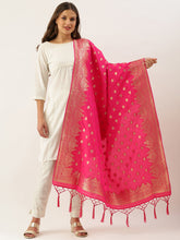 Amazing Rani Pink Banarasi silk Weaving Work Traditional Tassel Dupatta