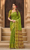 Traditional Wear Green Color Cotton Saree