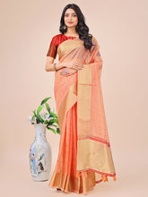 Orgenza Woven Zari Work Traditional Tassel Saree
