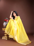 Traditional Ethnic Look Yellow Ready to Wear Cotton Saree
