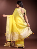 Traditional Ethnic Look Yellow Ready to Wear Cotton Saree