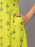 Ikat Printed Cotton A-Line Kurta