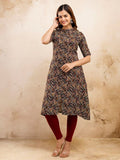 Paisley Printed Pure Cotton Ethnic A-Line Kurta
