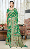 Soulful Teal Green Color Fancy Silk Saree