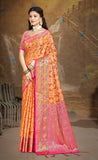 Amazing Orange Color Soft Silk Saree