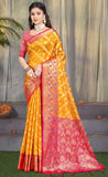 Enchanting Yellow Color Soft Silk Saree