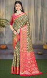 Enchanting Grey Color Soft Silk Saree