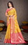 Luxurious Soft Silk Sarees in Radiant Yellow