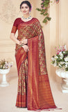 Compelling Maroon Color Fancy Silk Saree