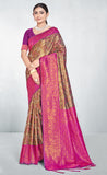 Exceptional Rani Color Fancy Silk Saree