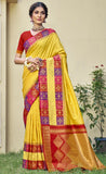 Blissful Yellow Color Soft Silk Saree