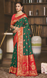 Traditional Green Color Soft Silk Saree