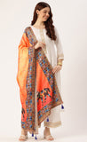 Adorning Multi color Cotton Printed Traditional Tassel Dupatta