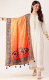 Adorning Multi color Cotton Printed Traditional Tassel Dupatta