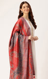 Red Cotton Printed Traditional Dupatta