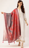 Red Cotton Printed Traditional Dupatta