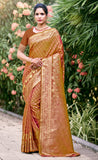 Admirable Brown Color Fancy Silk Saree