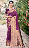 Admirable Wine Color Fancy Silk Saree