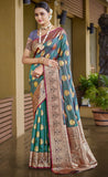 Elegant Firozi Color Soft Silk Saree