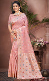 Amazing Pink Color Cotton Silk Saree