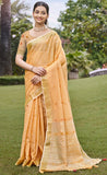 Wonderful Orange Cotton Saree