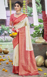 Classy Cream Color Soft Silk Saree