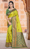Exclusive Parrot Green Color Soft Silk Saree