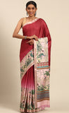 Vibrant Pink Color Cotton Digital Printed Saree