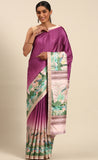 Elegant Purple Color Cotton Digital Printed Saree