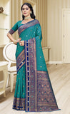Adorning Firozi Color Soft Silk Saree
