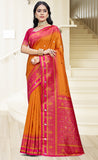 Adorning Mustard Color Soft Silk Saree