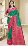 Adorning Green Color Soft Silk Saree