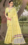 Appealing Yellow Color Cotton Saree