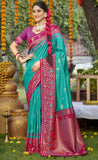 Graceful Turquoise Color Soft Silk Saree