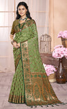 Graceful Green Color Soft Organza Saree