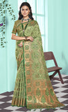 Luxurious Green Color Soft Organza Saree