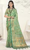 Blissful Pista Green Color Soft Organza Saree