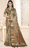 Exotic Grey Color Soft Organza Saree