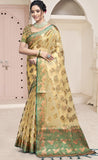 Dazzling Beige Color Soft Organza Saree
