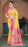 Excuisite Yellow Color Soft Silk Saree