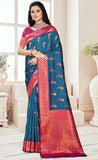 Adorable Blue Color Soft Silk Saree