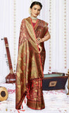 Fashionable Pink Color Satin Silk Saree