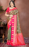 Unique Brown Color Soft Silk Saree